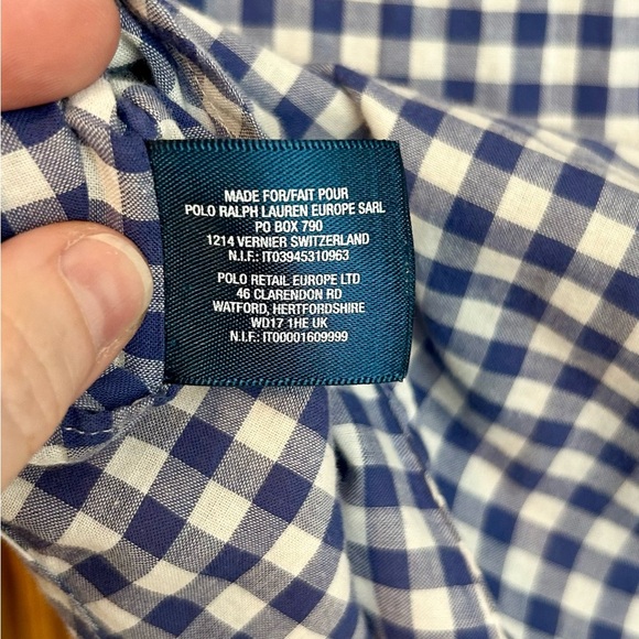 Boys Polo Ralph Lauren Blue Gingham Shirt - Picture 6 of 7